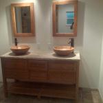 NEW VANITY WITH BAMBOO VESSEL SINKS