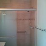 NEW SHOWER WITH STERLING FROSTED GLASS SLIDING SHOWER DOOR