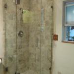 NEO ANGLE SHOWER WITH 6X6 CERAMIC AND NEW GLASS ENCLOSURE