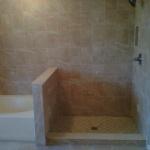 CUSTOM STAND UP SHOWER WITH SOAKER TUB 8X12 PORCELAIN ITALIAN TILE