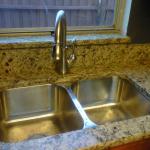 new 50/50 undermount sink and delta faucet